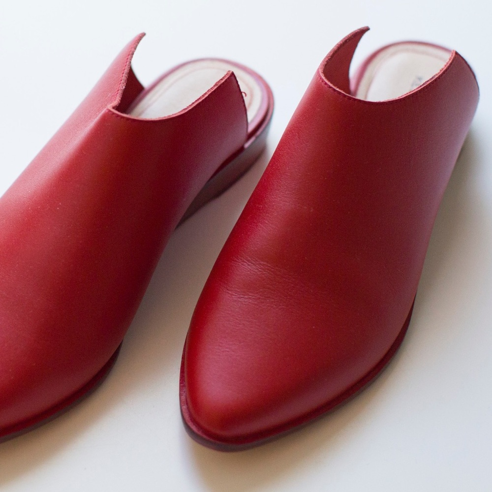 Kelsi Dagger Adena Demi Wedge Mules in Red